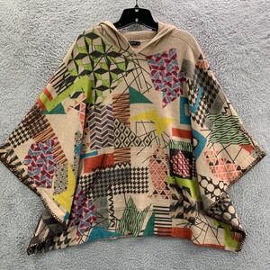 Inoah Hoodie Sweatshirt Womens One Size Beige Poncho*